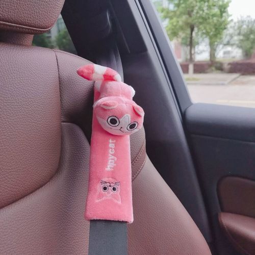 Pink cat 23cm car seat belt cushion shoulder strap cover pad cartoon animal