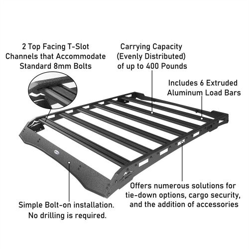 Top metal roof rack cargo basket storage carrier for 2005-2023 toyota tacoma 4dr