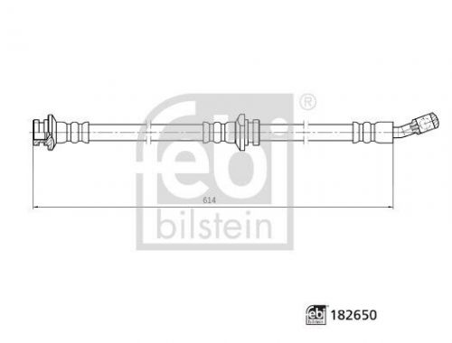 Brake hose fits nissan qashqa j11 1.7d front right 2019 on r9n401 hydraulic febi