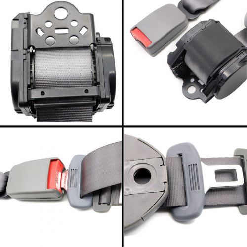 Universal 3-point adjustable car seat belt set (gray, 2-piece), fits most models