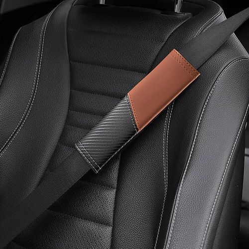 2pcs carbon fiber car seat belt shoulder protector belt pads anti abrasion cover