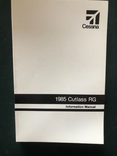 Cessna pilot information manual 172rg cutlass 1985