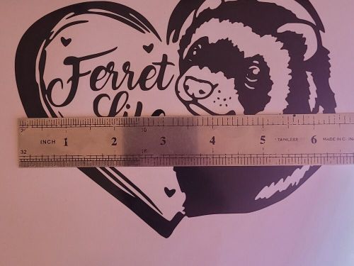 1x ferret love decal vinyl sticker wildlife car van bumper glass 6.5x5.5in black