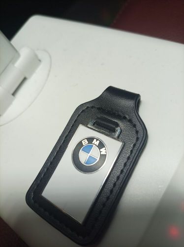 Genuine vintage bmw leather  keyring fob. no dealer. breakdown number on back