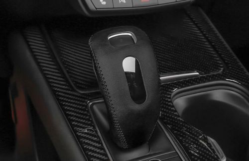 For cadillac ct6 2019 black leather console gear shift knob cover trim 1pcs fit