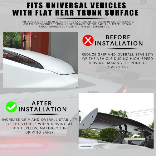 47&#039;&#039; rear trunk spoiler gt racing wing for ford mustang gt350 gt500 2015-2024