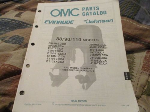 1988 omc evinrude johnson 88 90 110 hp outboard parts catalog manual