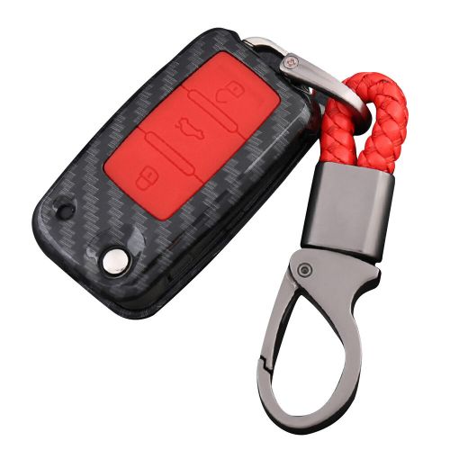 3-button car key shell remote chain case cover  for vw volkswagen seat skoda s