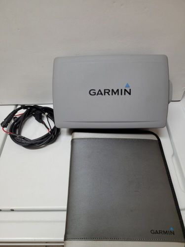 Garmin gpsmap 4208 chartplotter head unit with suncover, power cord, and manual