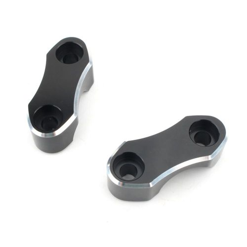 2x black white handlebar riser clamp kit for harley wide glide softail sportster