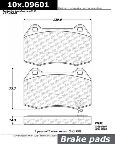 Centric 104.09601 brake pad or shoe, front