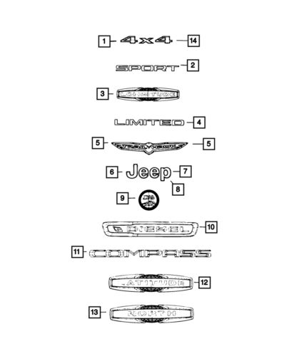 Genuine mopar jeep - nameplate  68370909aa 68370909aa