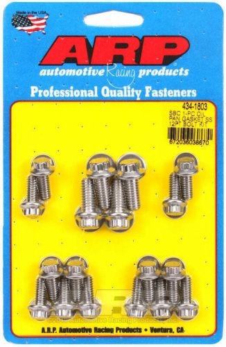 Arp 434-1803 sb chevy 1-pc ss 12pt oil pan gasket bolt kit