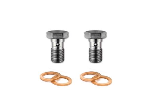 M10x1.0 10mm pair of stainless steel brake hose banjo bolts &amp; washers abh