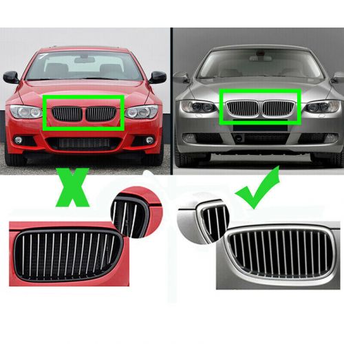 2pcs chrome gloss black mesh grille fit for bmw e92 e93 new accessories