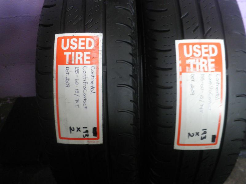 Great used tire 155/60/15 continental 155/60r15 car tire contipro contact (193)