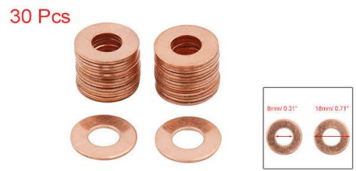 30pcs m8 x 18mm x 1mm copper flat washer sealing gasket ring for screw bolt nut