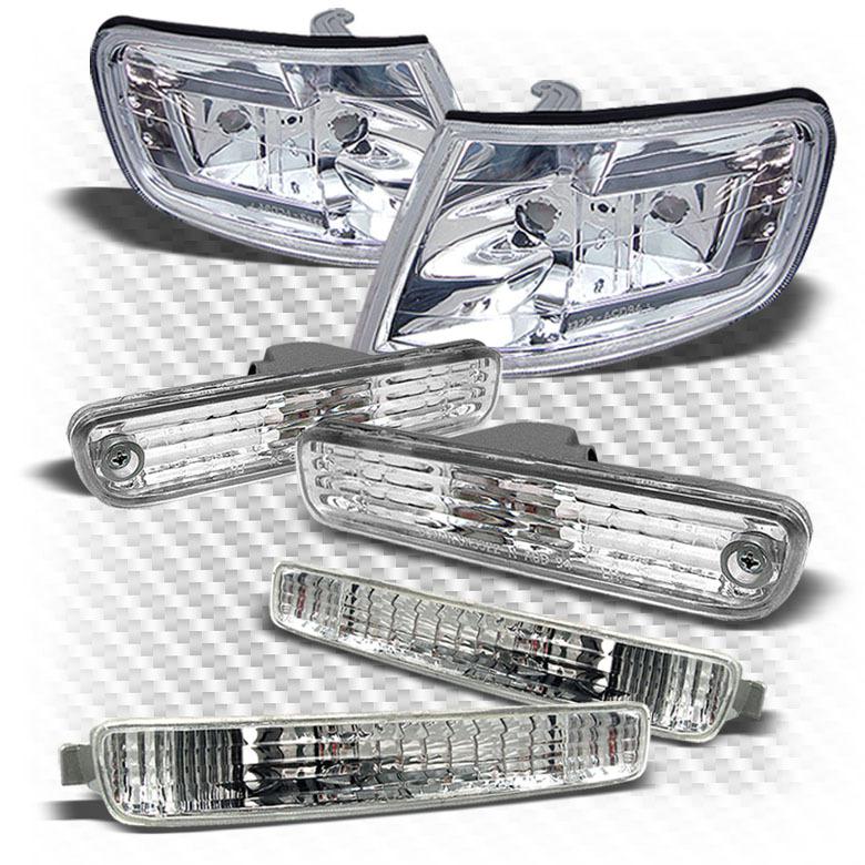 96-97 accord euro clear front bumper signal+corner lights+rear bumper lamps set