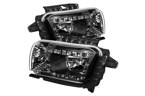 Spyder 333c2010drl black clear led euro headlights front head light w led drl