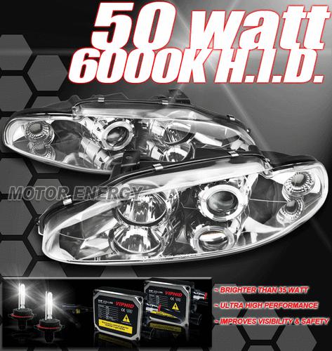 95 96 eclipse halo projector head lights+50w 6000k hid