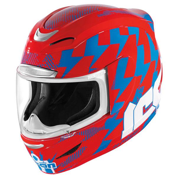 Icon airmada stack red full face motorcycle helmet