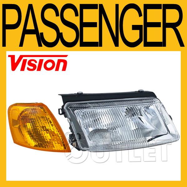 98-01 volkswagen passat head light+yellow amber corner lamp 99 00 new r/h