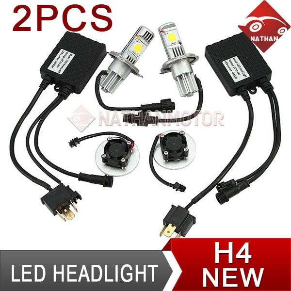 2pcs h4 50w led cree headlight lamp with drivers car auto vehicle white 1800lm