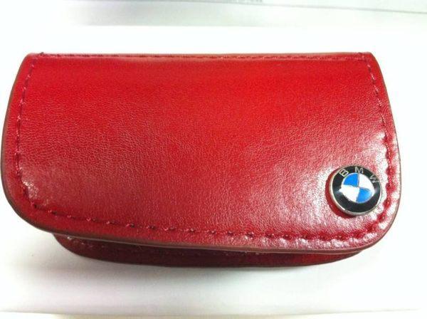 Bmw genuine leather key case fob holder in red w logo with red stitch with box