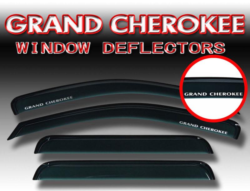 Jeeep grand cherokee wk 2005-2010 side window deflectors with logo - door visors