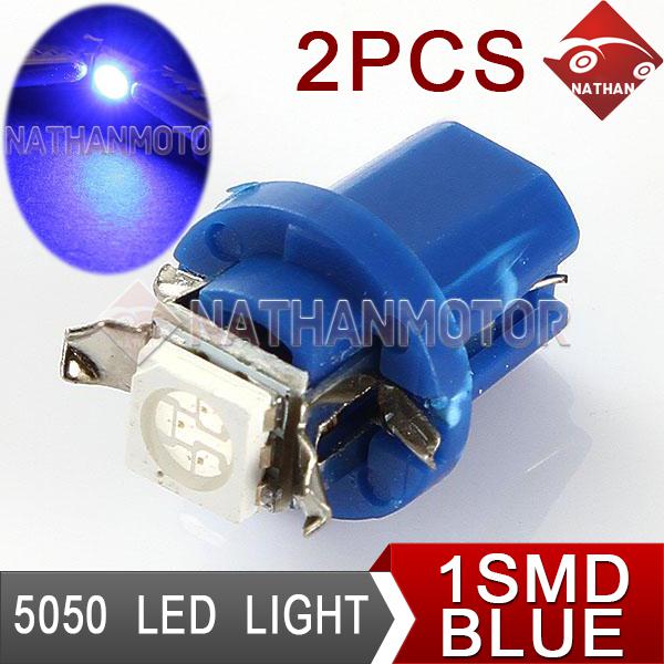 2pcs  blue 5050 smd led dashboard light interior indicator lamp bulb car vehicle