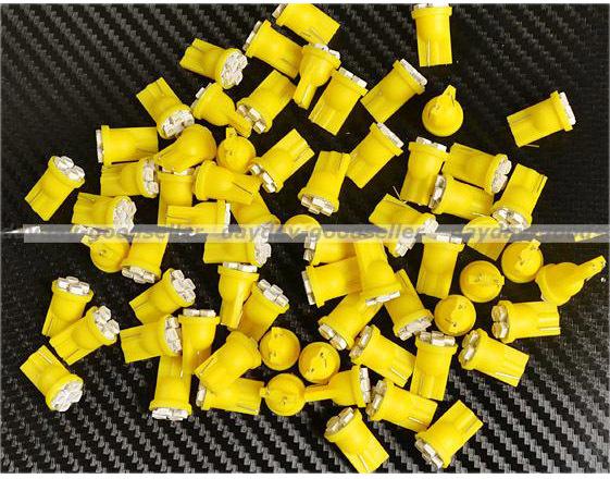 10 x yellow / amber 168 194 t10 1210 4-smd led wedge bulbs lights lamps dc 12v