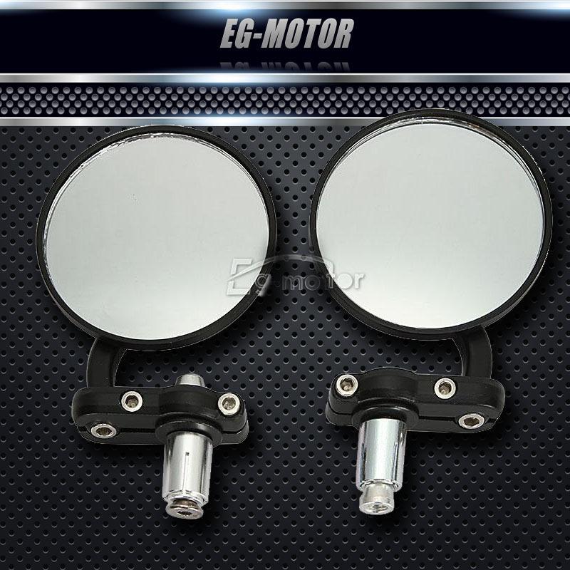 Black 7/8" cafe racer bar end mirrors for harley triumph ducati buell bmw bobber