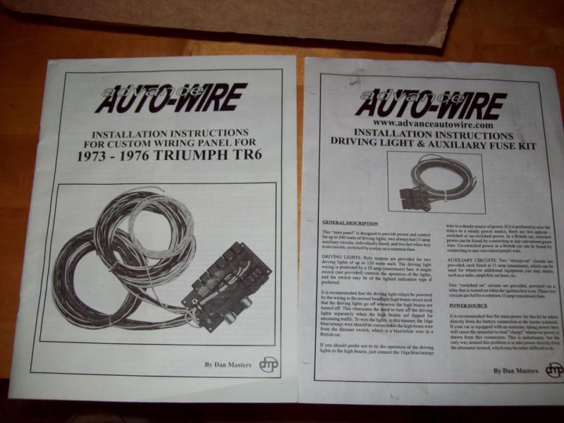 Triumph tr6 wiring harness from advance auto wire