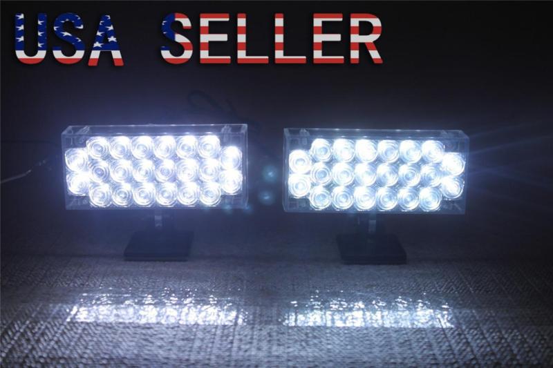 New 2x22 led car truck boat strobe emergency flashing light 2mode white