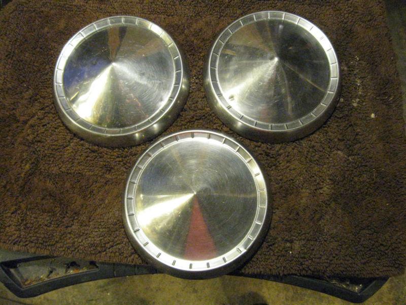 1957- 61 plymouth dodge mopar  dog dish  hubcap  set of 3!! 