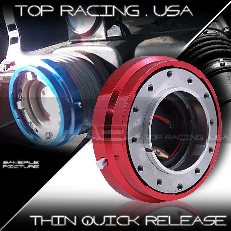  universal jdm 6-hole racing steering wheel 1.5" thin quick release hub red