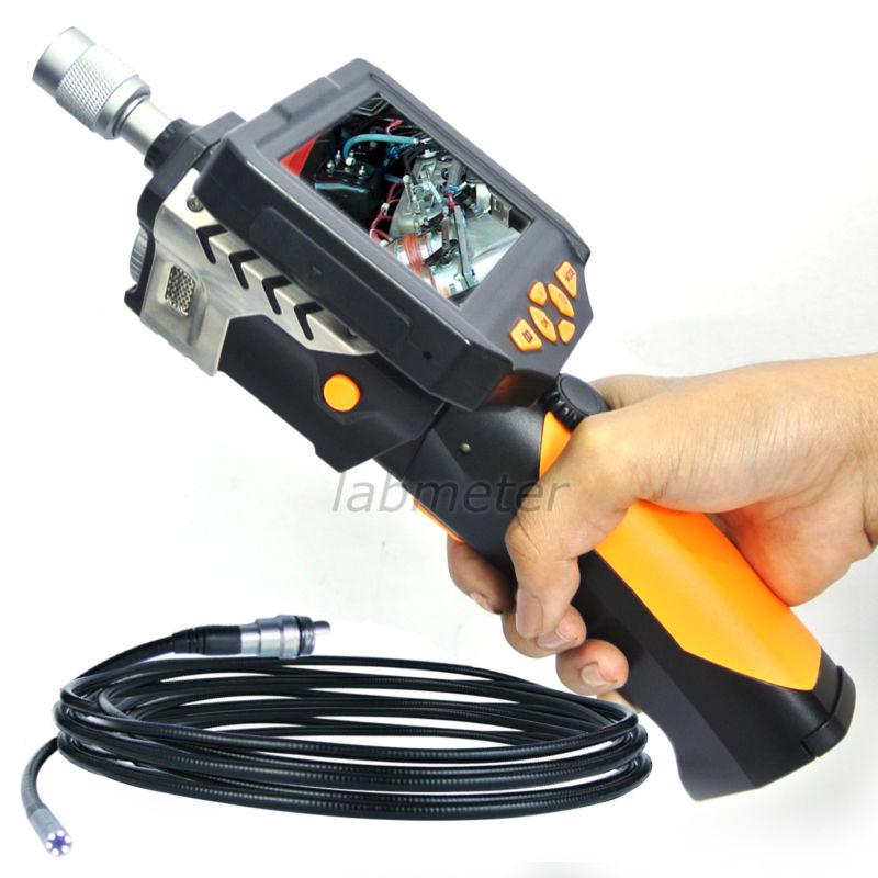 5m cable endoscope 3.5" lcd pipe car borescope inspection camera 4x zoom rotate