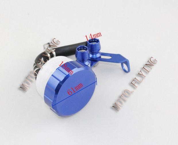 Universal motorcycle front brake clutch tank cylinder fluid oil reservoir blue