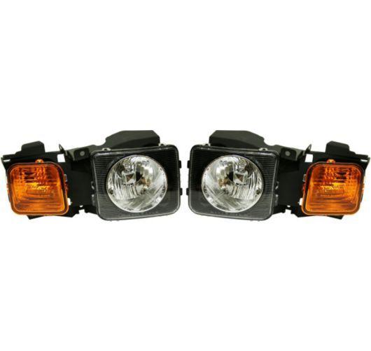 06-10 hummer h3 h3t headlights headlamps left & right pair set