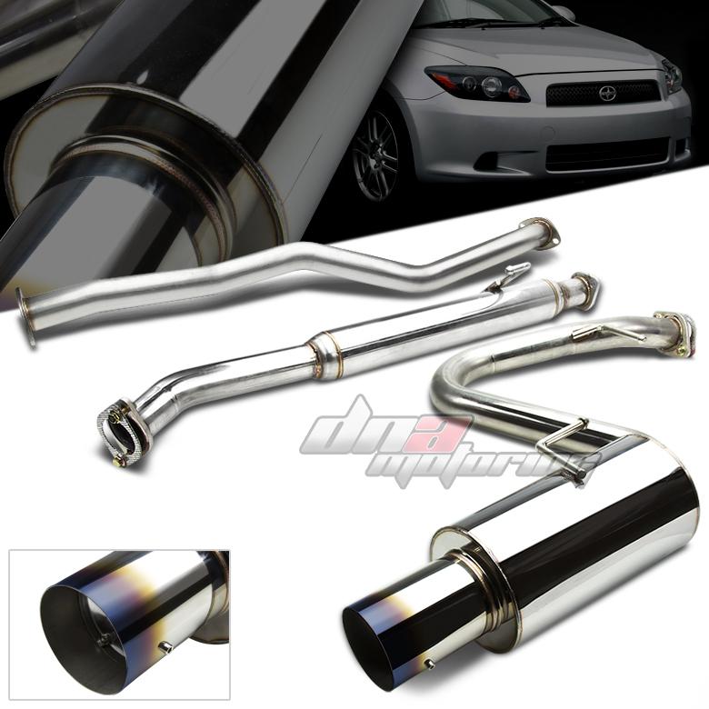 05-10 scion tc 2az-fe 4" burnt tip catback exhaust system cat back muffler