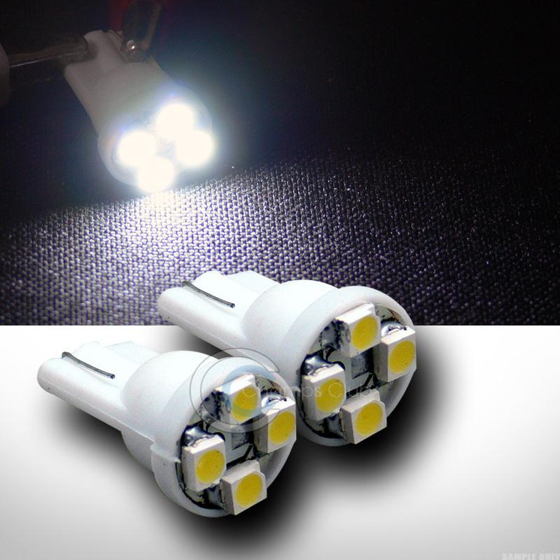 2x white t10 wedge 4x 3528 smd led side marker/license plate light lamp bulb 12v