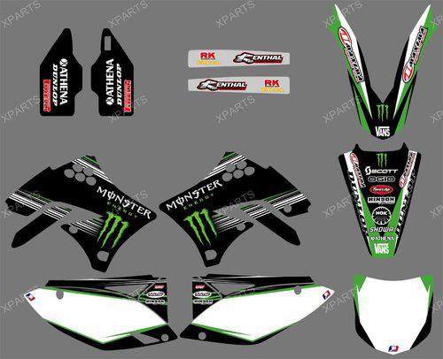 Team graphics & backgrounds decals for kawasaki kx450f kxf 450 2009 2010 2011