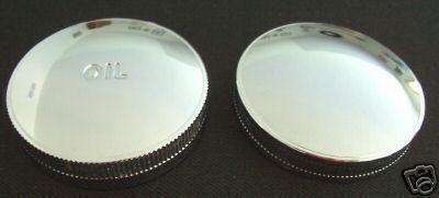 Harley 45" wl wla wlc chrome oil & gas cap set (97)