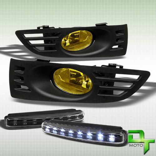 03-05 accord 2 door yellow fog lights+switch+bulbs+harness set+led bumper lamp