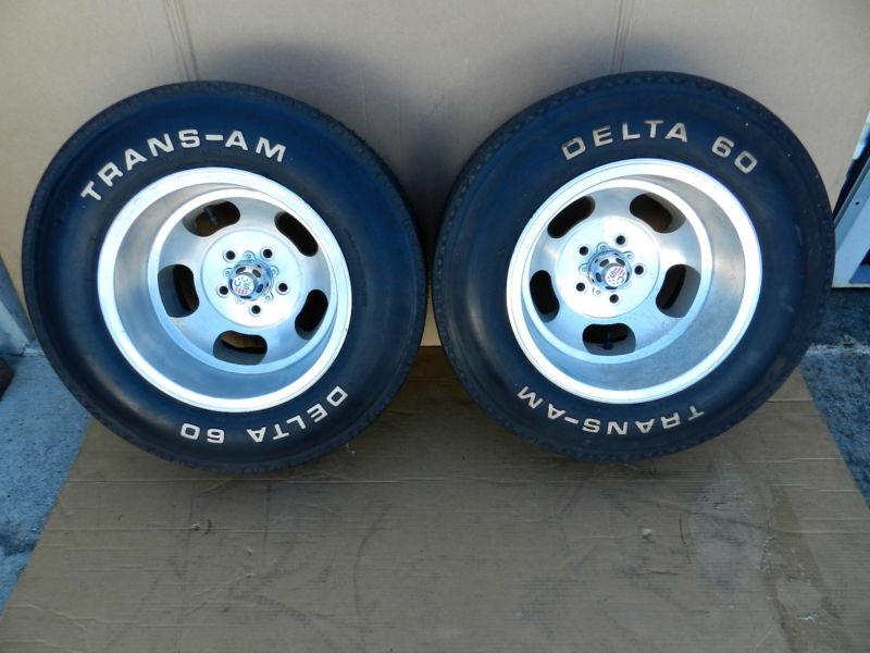 15x10 u.s.indy slot mag wheels rims chevy delta 60 trans-am tires vintage nos