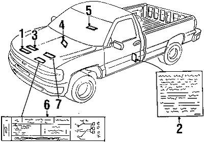 Gmc 12575049 genuine oem factory original info label