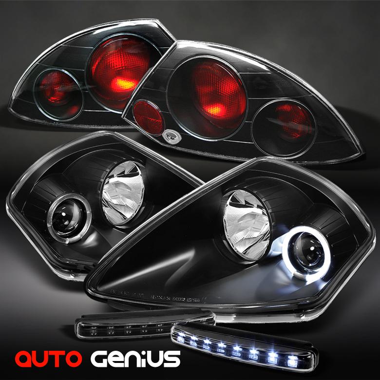 00-02 eclipse black projector headlights + altezza tail lights + daytime led drl