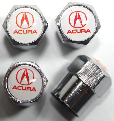 Acura white tire valve caps integra nsx rsx tsx tl rlx ilx zdx rdx mdx 