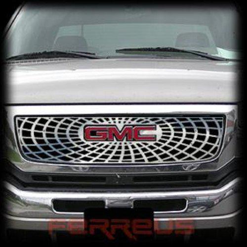 Gmc sierra ld hd 03-05 spider web polished stainless truck grill add-on