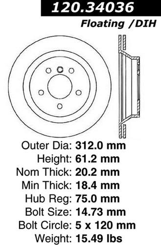 Centric-power slot 126.34036sl stoptech sport rotors 95-02 m3 z3